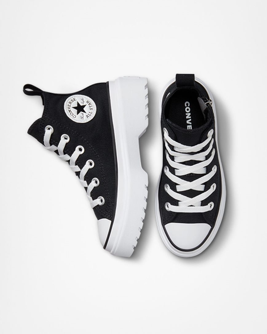 Topanky Na Platforme Converse Chuck Taylor All Star Lugged Lift Platene Vysoke Dievcenske Čierne Biele | SK OSHNA6